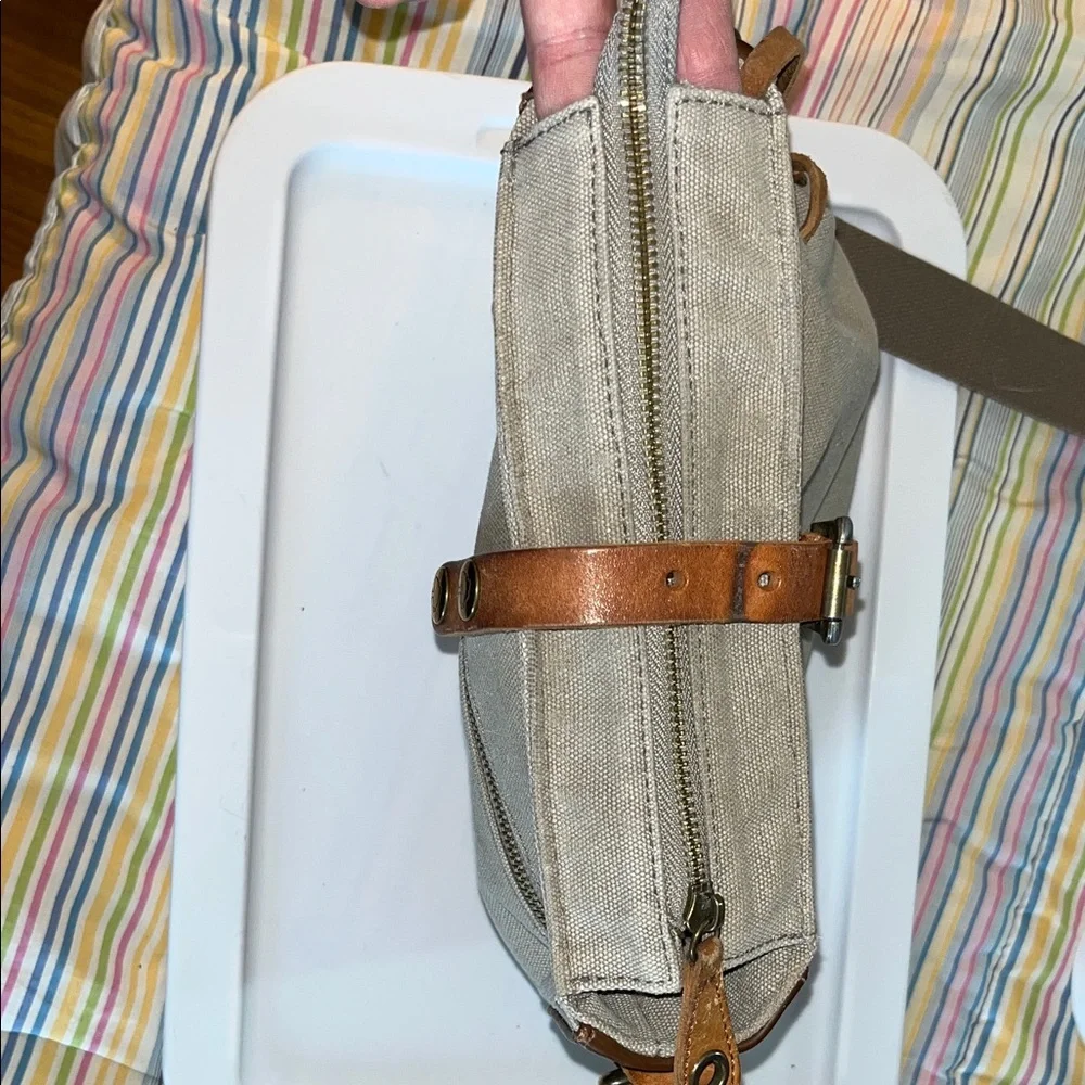 TSD Brand Canvas‎ and Leather Brown and Tan Men's Crossbody Bag